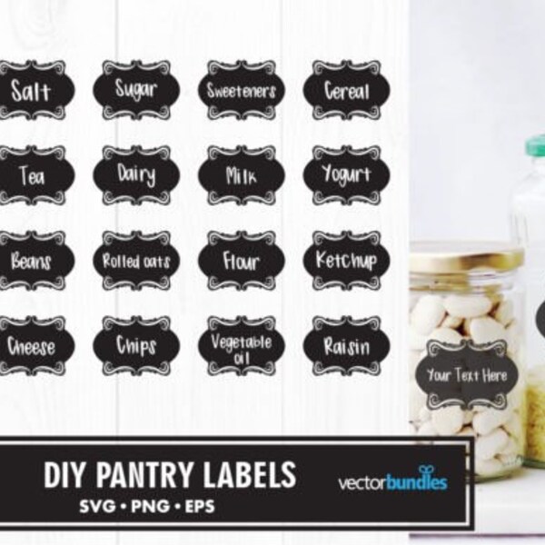 Custom Editable Spice Jar / Pantry Container Label Designs commercial download seamless