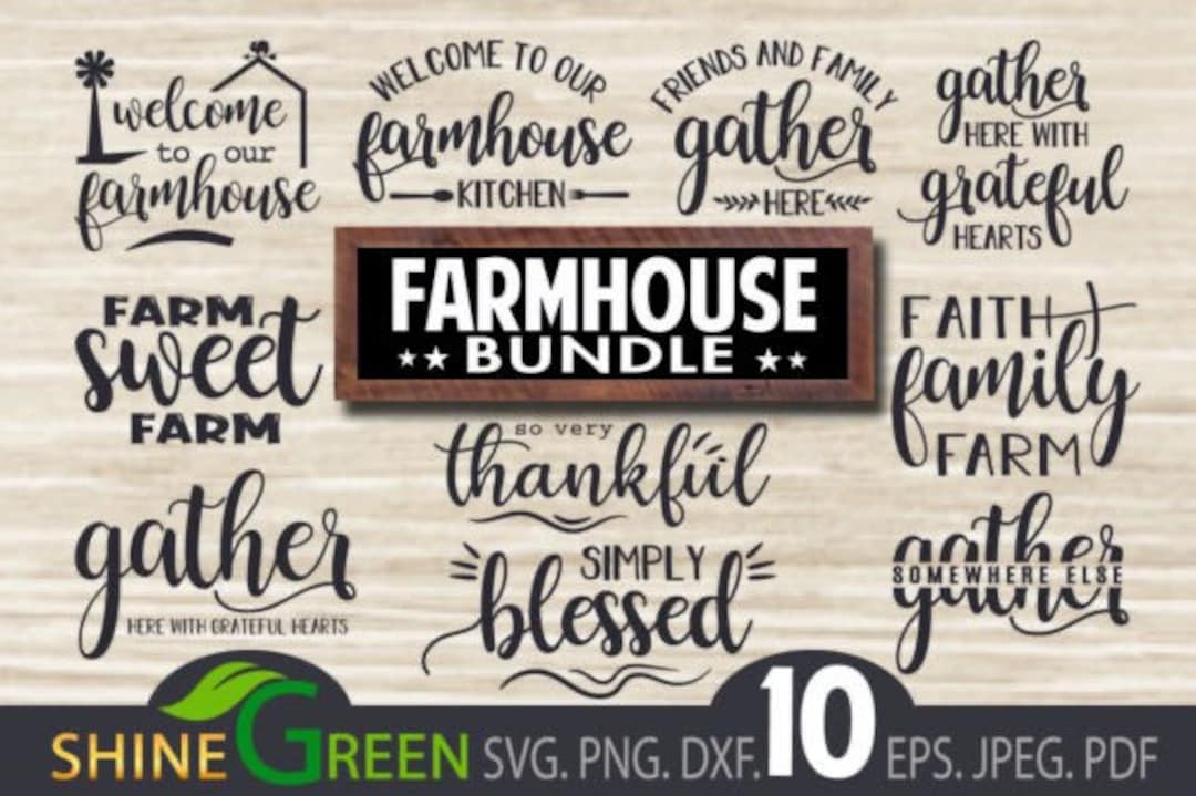 Farmhouse Sign SVG & Stencil Cricut Bundle Cricut SVG Silhouette SVG ...