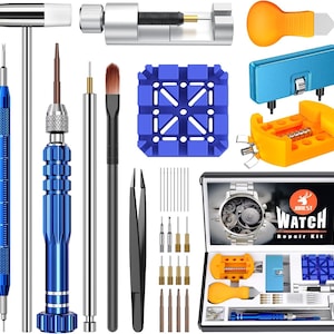 Watch Repair Tool Kit, Watch Battery Replacement and Band Adjustment Set, Professional Watchmaker Repair Tools with Case Opener