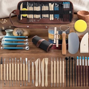 40-Piece Pottery Sculpting Tool Set, Clay Modeling Kit with Carry Bag for Ceramics, Polymer Clay, Pottery & DIY Crafts