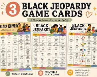 Black Jeopardy Party Game, Juneteenth Cookout Trivia (Instant Download)