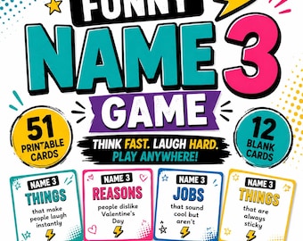 Name 3 Things Game, 5-Second Icebreaker Party Activity (Instant Download)