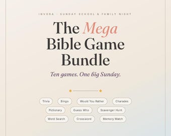 Mega Bible Game Bundle, 11 Kids Games, Sunday School, VBS Activity (PDF)