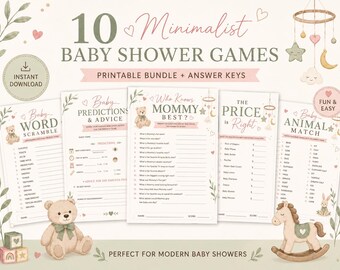 Teddy Bear Baby Shower Games Bundle, Gender Neutral Activities (Instant Download PDF)