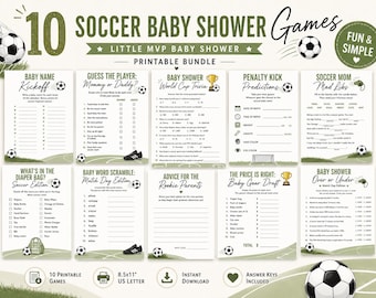 Soccer Baby Shower Bundle | Little MVP Printable Games (10 Pack)