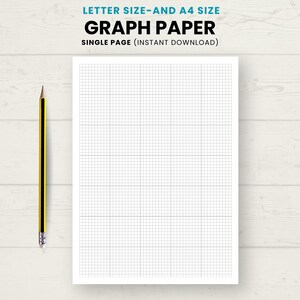 Graph Paper Printable | US Letter A4 Math Grid Sheet (Instant Download)