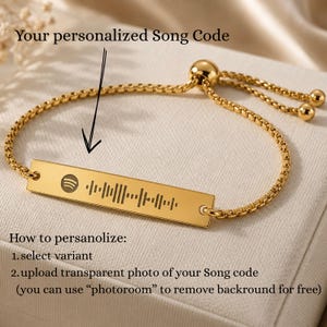 カスタムソングブレスレット、スキャン可能な音楽コードジュエリー、調節可能なフラットバーブレスレット、彼女への記念日ギフト、カップルへのパーソナライズギフト