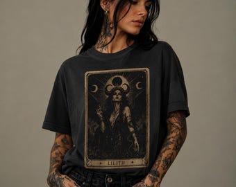 Lilith-T-Shirt | Dunkles, feminines Göttinnen-T-Shirt | Hexen-Shirt