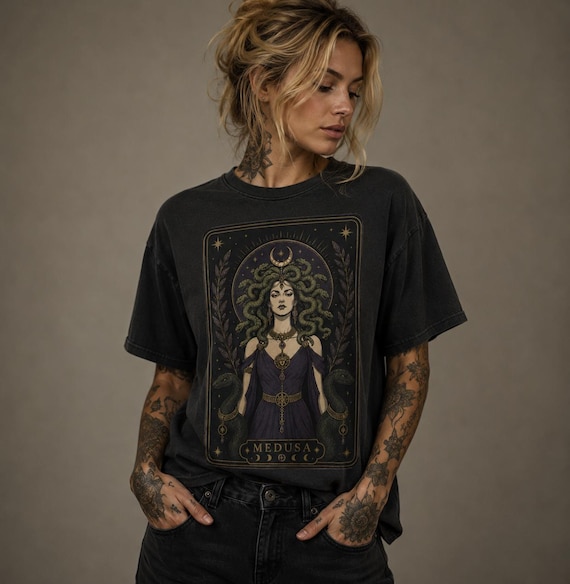 Medusa T-Shirt, Greek Mythology Shirt, Dark Feminine Aesthetic Tee