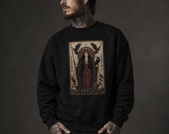Unisex-Sweatshirt „Morrigan“, keltische Göttin, Gothic-Hexe