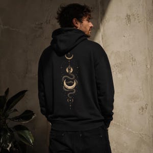 Sweat à capuche Serpent Lune, Sweat à capuche Sorcière, Sweat à capuche Céleste