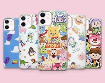 Funda para teléfono con diseño de Toy Story y Buzz Lightyear para iPhone 17, 16 Pro, 15, 14, 13, 12, Samsung S26, S25, S24, S23, A16, A56, A57, Pixel 10 Pro (blanca)