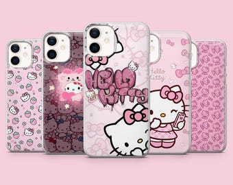 Hello kitty phone case Pink Sanrio cover for iPhone 17, 16Pro, 15, 14, 13, 12, Samsung S26, S25, S24, S23, A16, A56, A57, Pixel 10Pro
