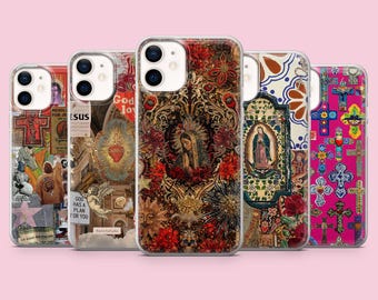 Virgin Mary phone case Religios collage cover for iPhone 17, 16Pro, 15, 14, 13, 12, Samsung S26, S25, S24, S23, A16, A56, A57, Pixel 10Pro