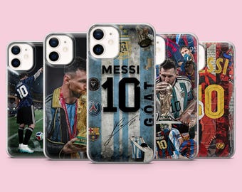Funda para teléfono Lionel Messi, funda de fútbol para iPhone 17, 16 Pro, 15, 14, 13, 12, Samsung S26, S25, S24, S23, A16, A56, A57, Pixel 10 Pro, color negro.