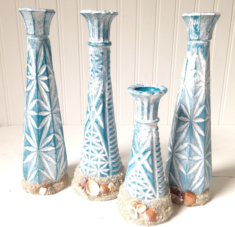 Vases de mariage de plage 18 / Vases peints en verre de lait Etsy