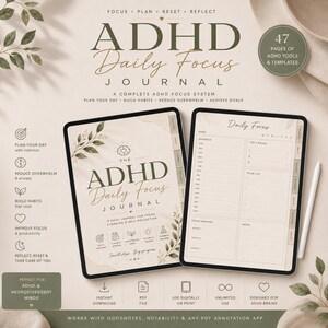 ADHD Digital Planner | ADHD Planner GoodNotes | Executive Function Planner | ADHD Focus Journal | Neurodivergent Planner | Pdf Planner
