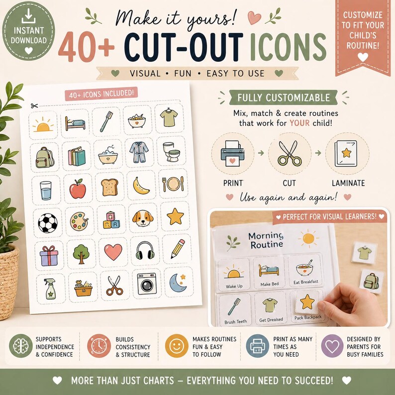 Nursery Routine Sample Kids Routine Chart Printable Bundle, Visual Schedule for Toddlers ...