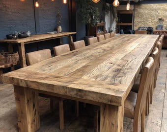 Farmhouse Rustic Table, Walnut Dining Table, Wooden Kitchen Table, Handmade Table, Solid Wood Table