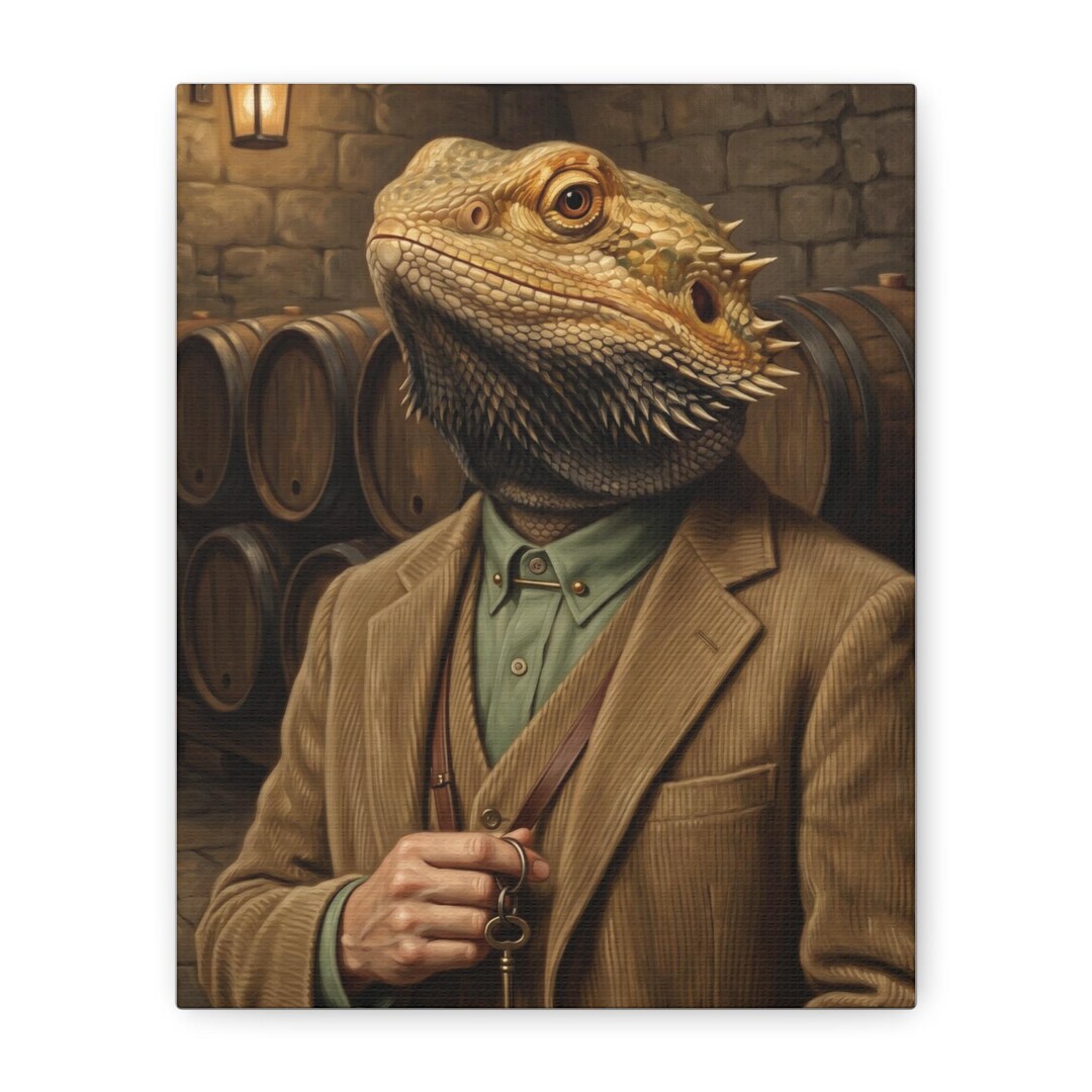 Bearded Dragon Canvas Wall Art | Oil Painting Pet Portrait | Unique Pet ...