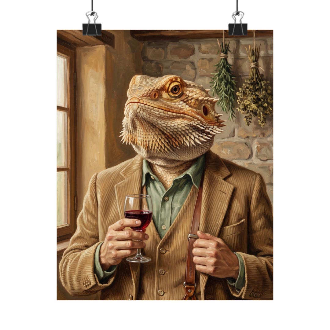 Bearded Dragon Wall Art | Countryside Mafia Pet Portrait | Unique Pet ...