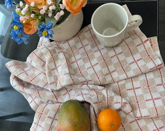Large Handwoven Tea Towel, 100% unmercerized cotton