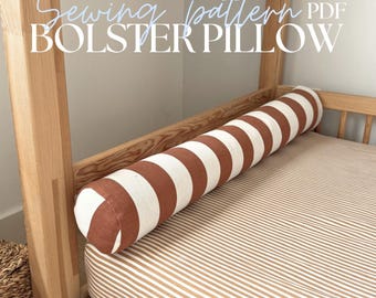 Patron de traversin PDF | Couture de coussins cylindriques | Décoration d'intérieur | Coussin décoratif DIY