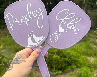 Espejo de mano personalizado / Adhesivo de vinilo con nombre personalizado, libro, deportes, números