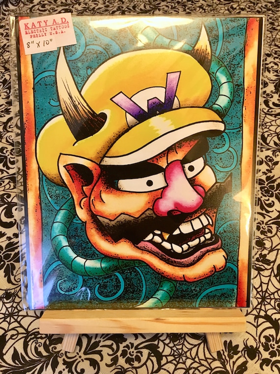 Wario Hanya Masque Traditionnel Japonais Style Tatouage  Etsy Canada