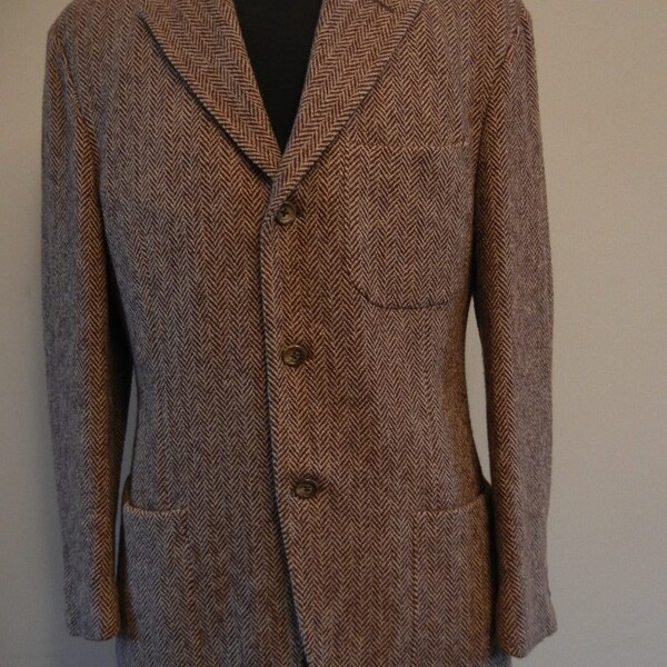 Vintage Ralph Lauren Polo giacca Designer Jacket Giacca Preppy pura lana vergine giacca Made in Italy ottime condizioni Herringbone Tweed