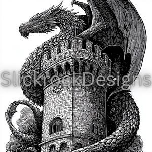 Dragon Castle Tower SVG | Digital Download