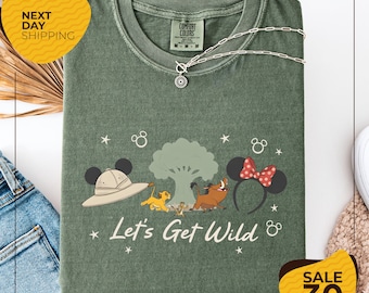 Comfort Colors® Coquette Bow Simba Timon Pumbaa Animal Kingdom Shirt | Disney Lion King Safari Mode Tee | Let's Get Wild