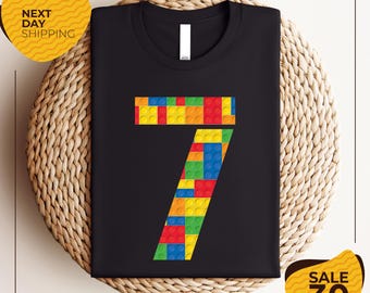 Custom Shirt | Family Gift Brick Birthday Number Shirt | 4 5 6 7 8 years old t-shirt | Birthday Boy Shirt | Party Tee | Gift for Birthday