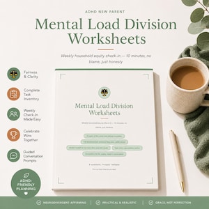 Werkbladen voor de verdeling van de mentale belasting voor nieuwe ouders met ADHD, controle van de financiële situatie van het huishouden (PDF)