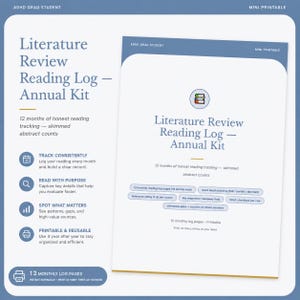 Literatuuroverzicht leeslogboek, jaarlijkse kit, ADHD-student (PDF)