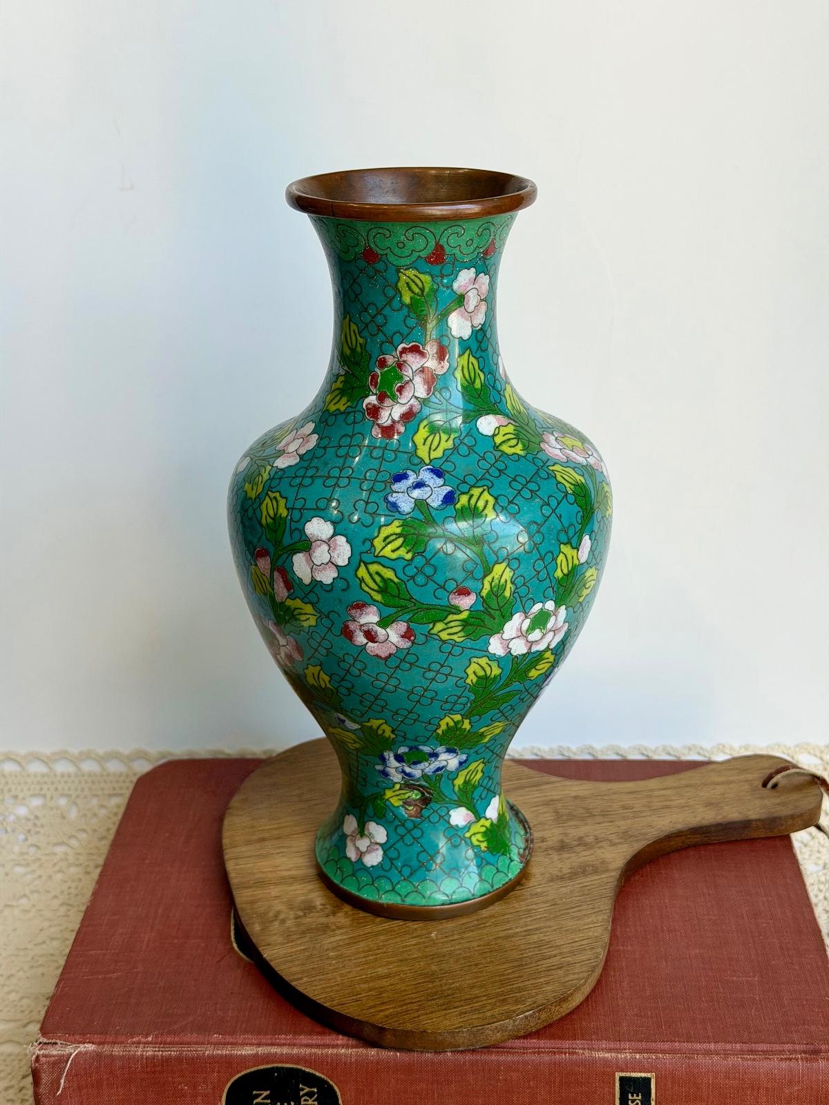 Blue Chinese Cloisonne Vase - Etsy
