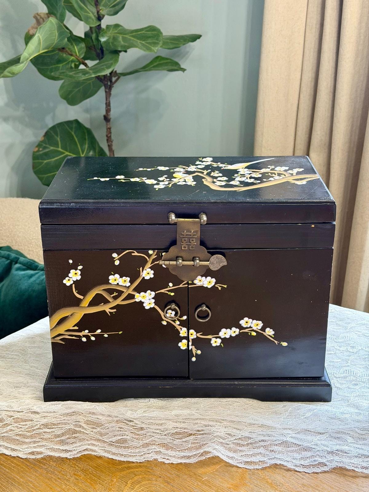 Japanese Chinese Lacquered Basket Box - Etsy