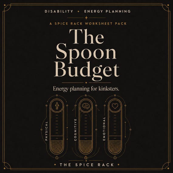 Spoon Theory Energy Planner for Kinksters: Budget Recovery (PDF Download)
