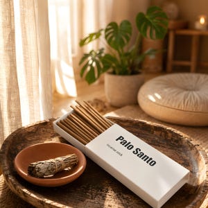 White Sage Smudge Kit with Palo Santo, Crystal Cleansing Set, Spiritual Gift Box, Home Blessing Ritual, Energy Clearing Bundle, Meditation
