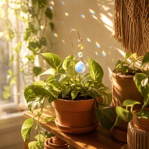 Kristallen plantenpot inzet Suncatcher, regenboogmaker voor kamerplanten, tuinkristaldecor, cadeau plantenliefhebber, kamerplantaccessoires