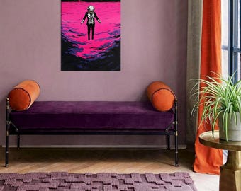 De roze planeet op canvas