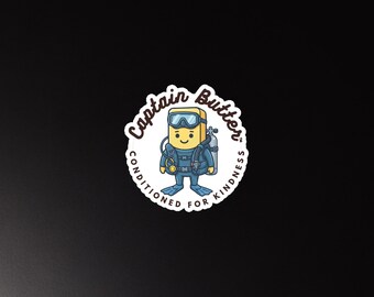 Scuba Captain Butter™ gestanste magneet | Kawaii-botermagneet | Leuke koelkastmagneet | Captain Butter and Friends™ | Geconditioneerd voor vriendelijkheid