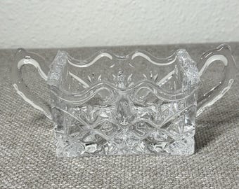 Vintage Shannon Crystal Divided Dish Double Handle Candy Nut Sugar Serving Bowl