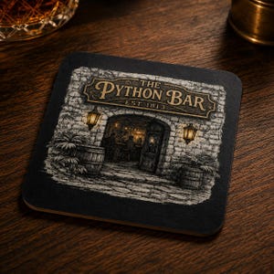 Sottobicchiere da bar Python, decorazione vintage per bar a tema avventura, esploratore della giungla, sottobicchiere per drink, regalo per tiki bar, accessorio per bar di casa ispirato a Jock Lindsey