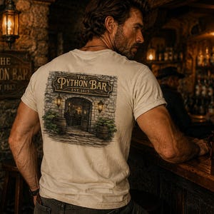 Camiseta retro de los años 40 de The Python Bar, camiseta vintage de Jock Lindsey Hangar Bar, top de bar tiki desgastado, camisa de aventura Comfort Colors