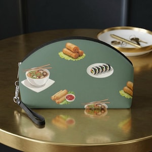 Sushi Ramen Pattern Makeup Bag | Korean Kimbap Food Cosmetic Pouch