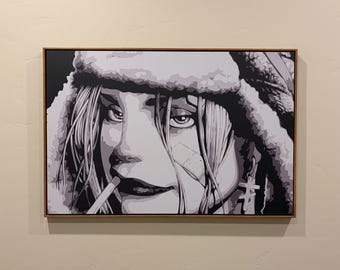 Tank Girl Framed Wrapped Canvas Print