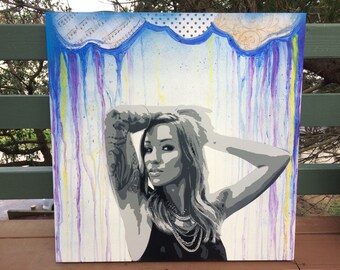Chene Portrait Stencil Art on Wood - 24x24