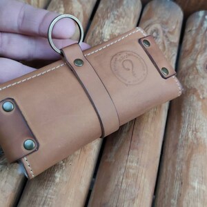 Cartera de cuero personalizada para pesca con mosca con piel de oveja - carteras de pesca - regalo para pescadores - bolsa para moscas - regalos para pesca con mosca