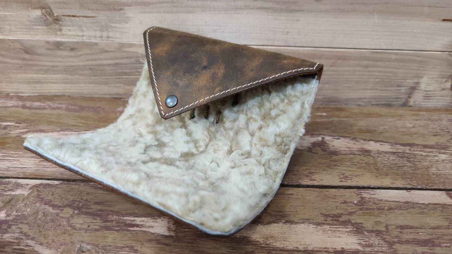 Grand Portefeuille De Pêche à La Mouche En Cuir Vert, Fait Main, Tubymuchowe.pl